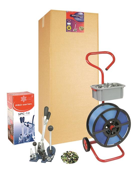 Strong Strapping Kit With 12mm PP Strapping, Mobile Dispenser and Combination Tool