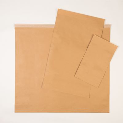 Paper Mailing Bag with SGL Peel, 1-2 Ply, 255 x 75 x 425mm + 55mm lip, 70gsm (with Inserted Poly Liner), 50 pack