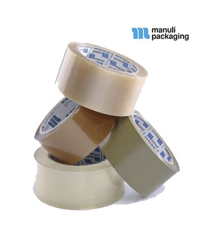 36 x Manuli 809 Acrylic Clear And Brown 48mm x 66m Packaging Tape